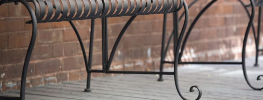 wrought iron table and chairs